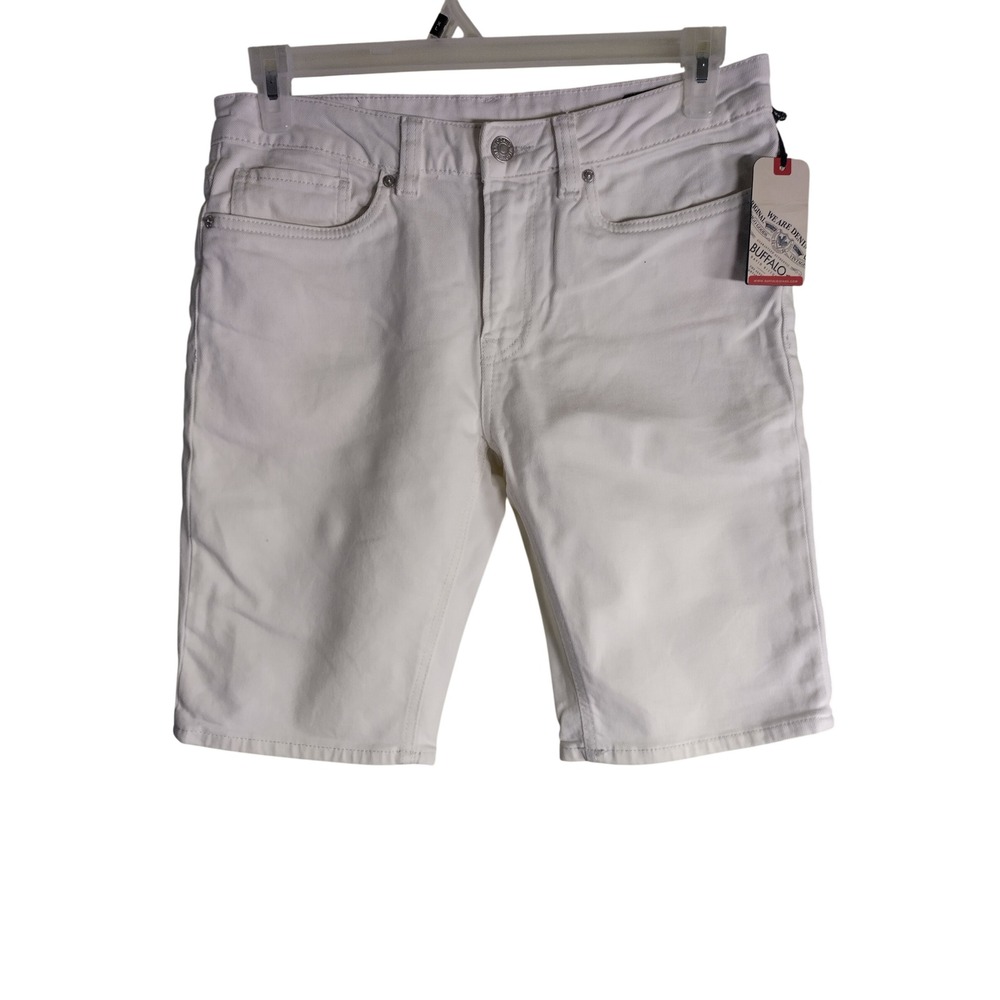Buffalo David Bitton Mens Parker Slim Fit Denim Shorts White Size 30 NWT